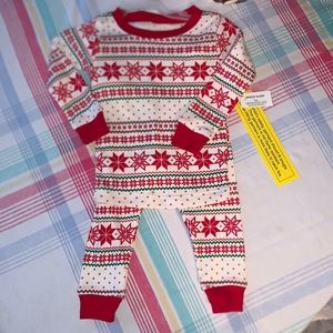 Holiday Winter Fair Isle 2-piece Pajama Set Unisex Infant 12 months NWT